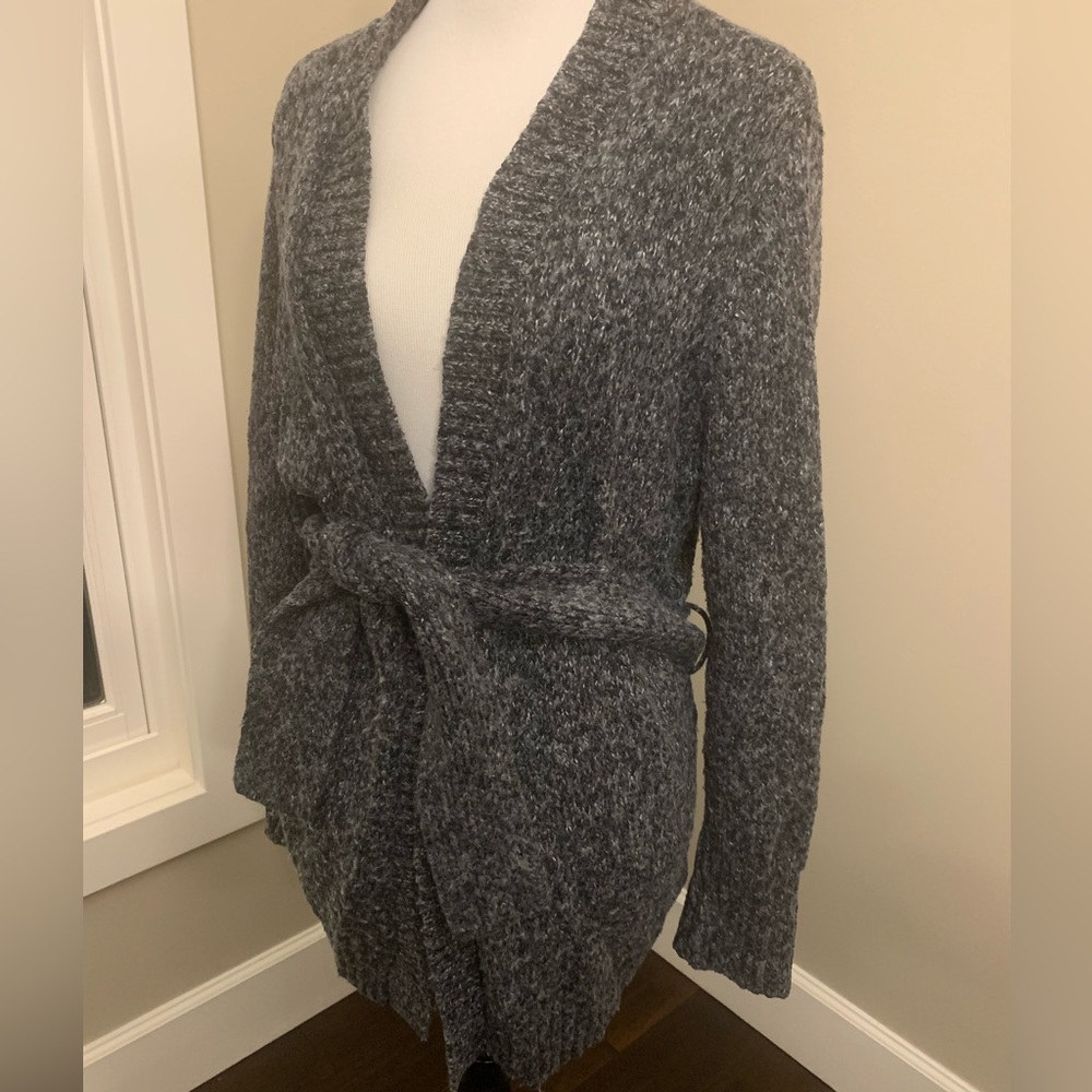 Levi’s grey tie waist cardigan sweater
